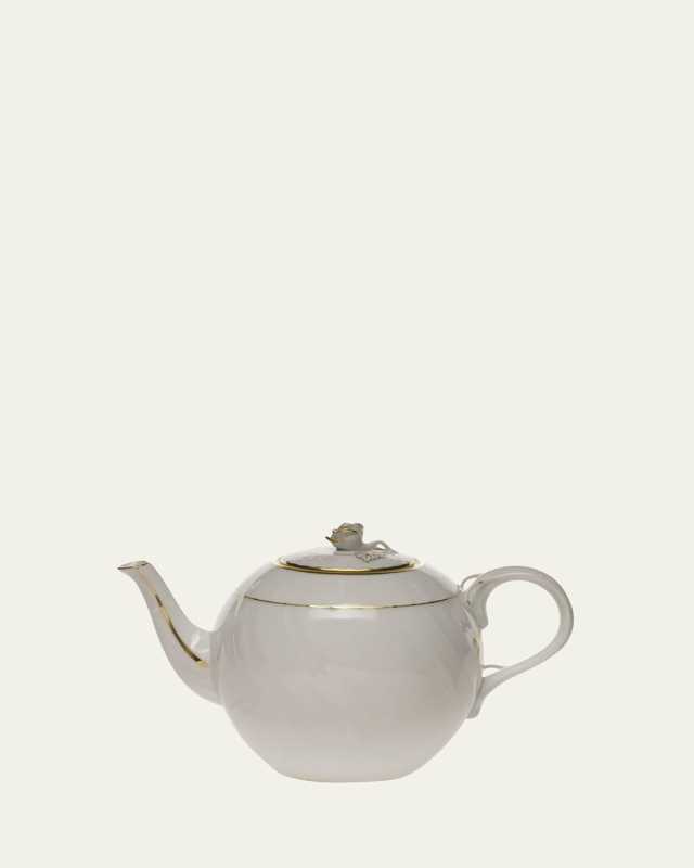 Golden Edge Teapot with Rose